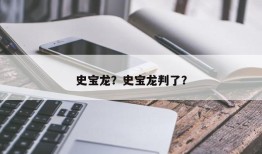 史宝龙？史宝龙判了？