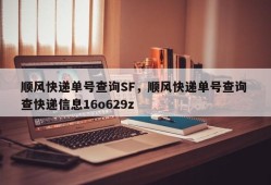 顺风快递单号查询SF，顺风快递单号查询 查快递信息16o629z