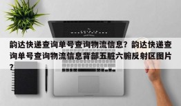 韵达快递查询单号查询物流信息？韵达快递查询单号查询物流信息背部五脏六腑反射区图片？