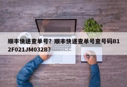 顺丰快递查单号？顺丰快递查单号查号码B12F021JM032B？