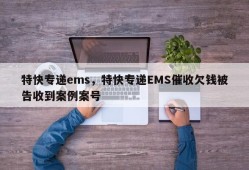 特快专递ems，特快专递EMS催收欠钱被告收到案例案号