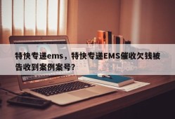 特快专递ems，特快专递EMS催收欠钱被告收到案例案号？