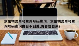 京东物流单号查询号码查询，京东物流单号查询号码查询白日不到处,青春恰自来？